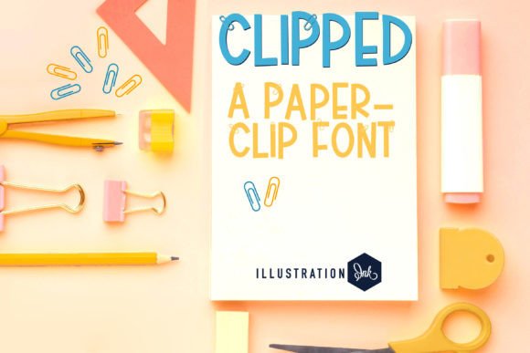 Clipped: A Blocky Sans Serif Display Font With Paper Clip Accents
