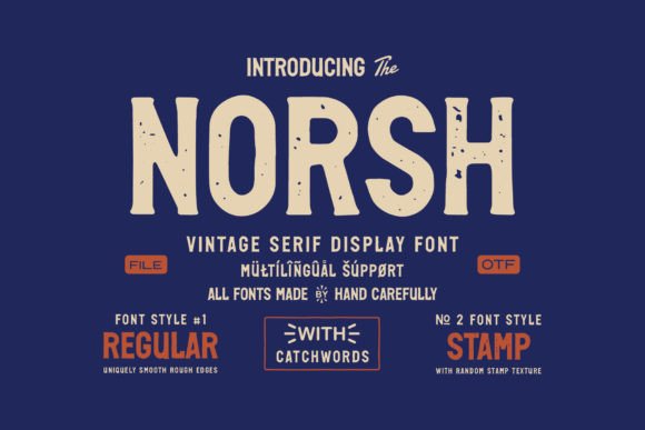 Norsh: A Bold Display Font for Vintage Editorial Design