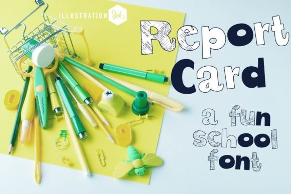 Report Card: The Playful Display Font for Student-Themed Editorial Design