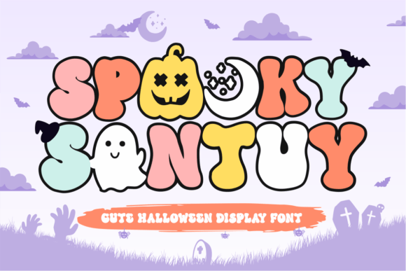 Spooky Santuy: A Spooky, Cute and Fun Display Font for Digital Halloween Projects